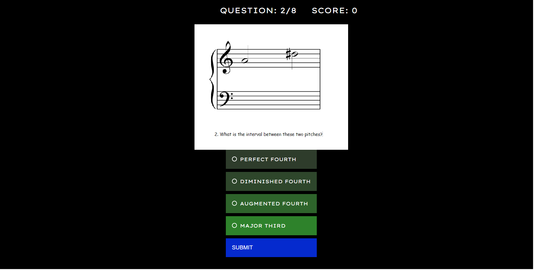 Music Theory Quiz Screenshot